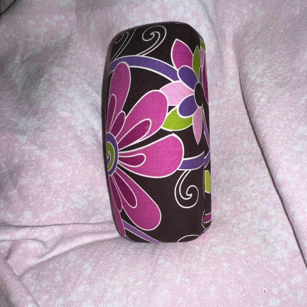 Vera Bradley Pink and Brown Floral Eyeglasses Case